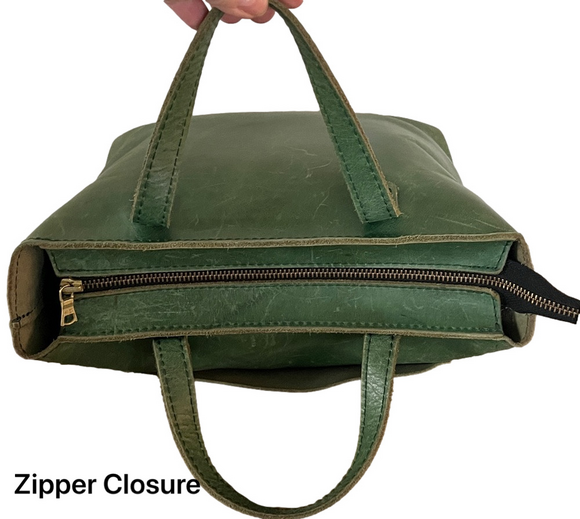 Portland Leather Goods Medium Zipper Crossbody Bag in Cowboy Mint Green - Picture 5 of 16